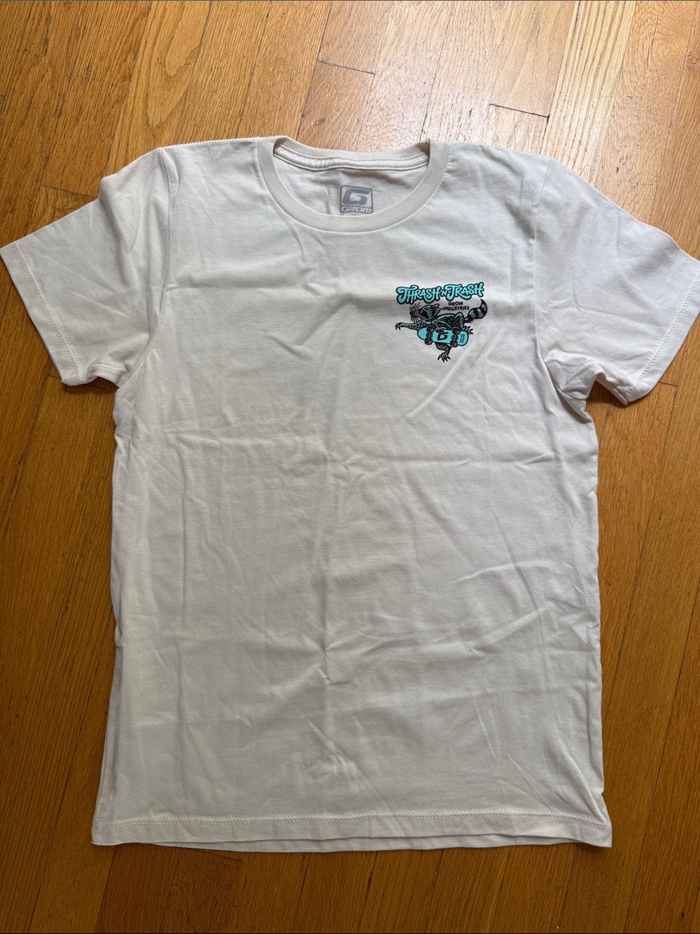White Graphic Kids Short Sleeve Tee - Thrasher-Style Logo